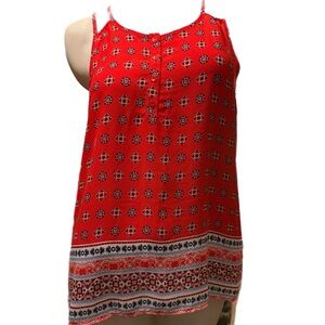 Pink Rose Red Geometric Camisole